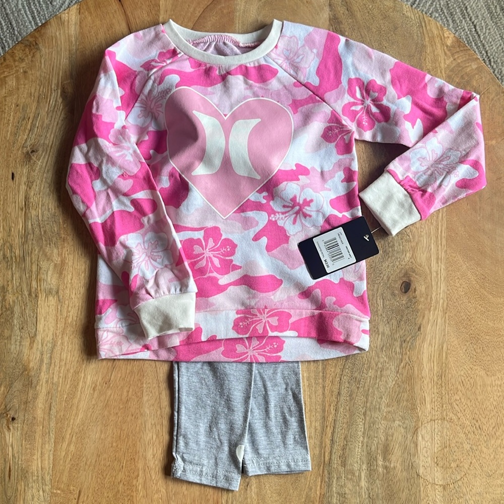 NWT girls Hurley sweatshirt & stretch pants size 4